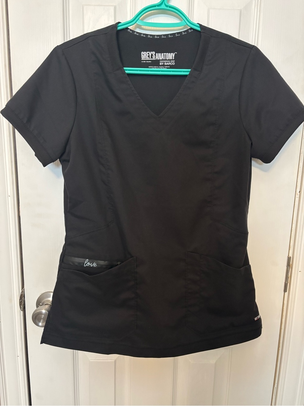 Barco Uniforms Black V-Neck Women's Scrub Top